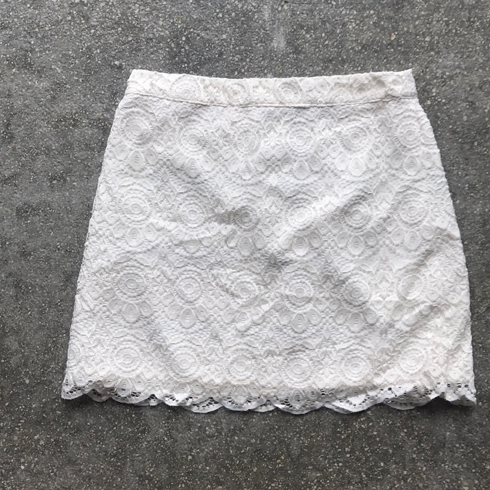 Hollister White Lace Mini Skirt